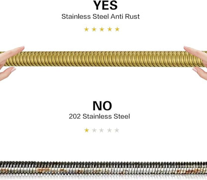 RUMOSE 79 inches Shower Hose Extra Long Stainless Steel Shower Tube Attachment Flexible Handheld Shower Sprayer Hose, Brushed Gold