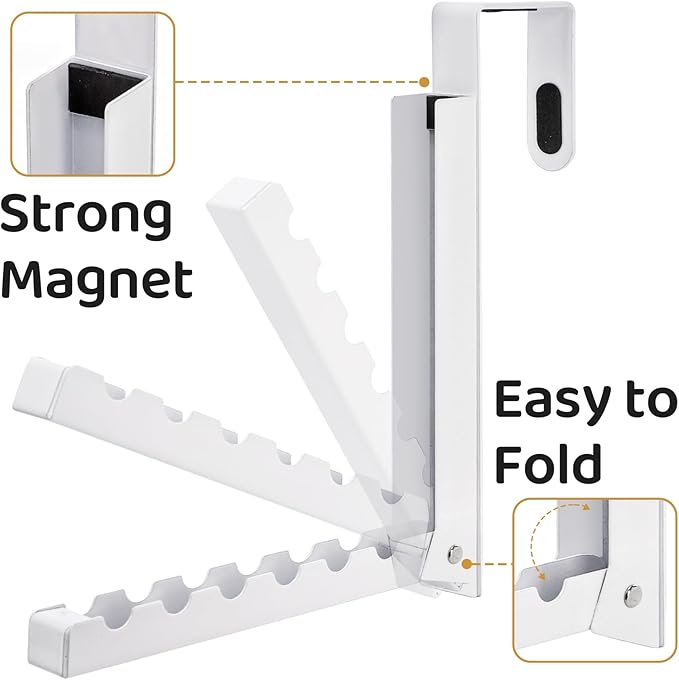 Coloch 2 Pack Over The Door Hanger for Cloth, Foldable Cloth Drying Rack Space Saving Coat Hanging Hook 6 Ridges Portable Towels Storage Hanger for Small Space, Bedroom, Bathroom