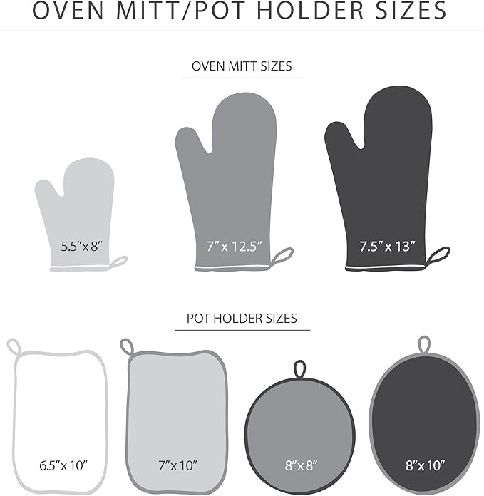 KitchenAid Beacon Two-Tone Non-Slip Oven Mitt Set, Pistachio/Graphite Green, 5.75"x13", 2 Piece