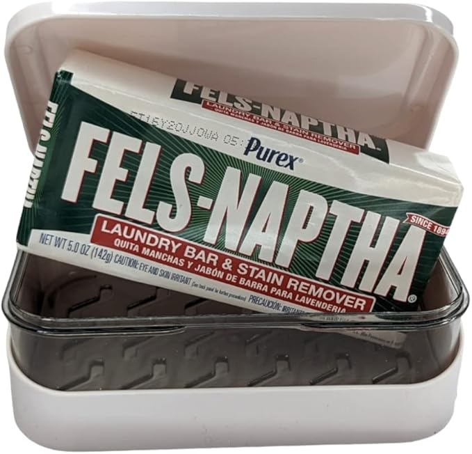 Fels-Naptha Brown Heavy Duty Laundry Bar & Stain Remover (5 oz) with BlehBlu Soap Box