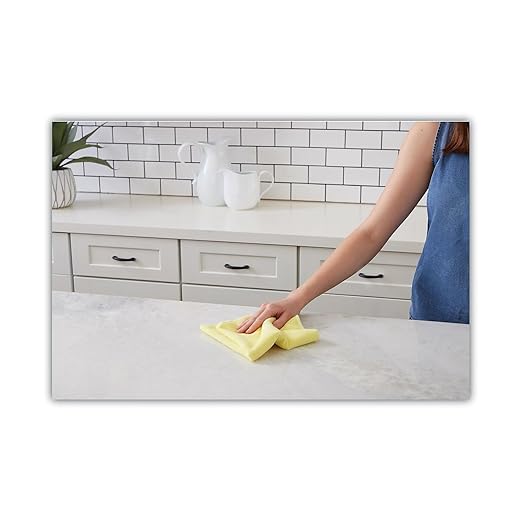 Boardwalk Microfiber Cleaning Cloths, 16 x 16, Yellow, 24/Pack
