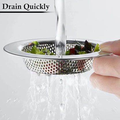 3PCS - Windran Kitchen Sink Drain Strainer, Upgraded Double-Layer Safe Design for Most Kitchen Sink Drain Basket, (4.3 Inch)
