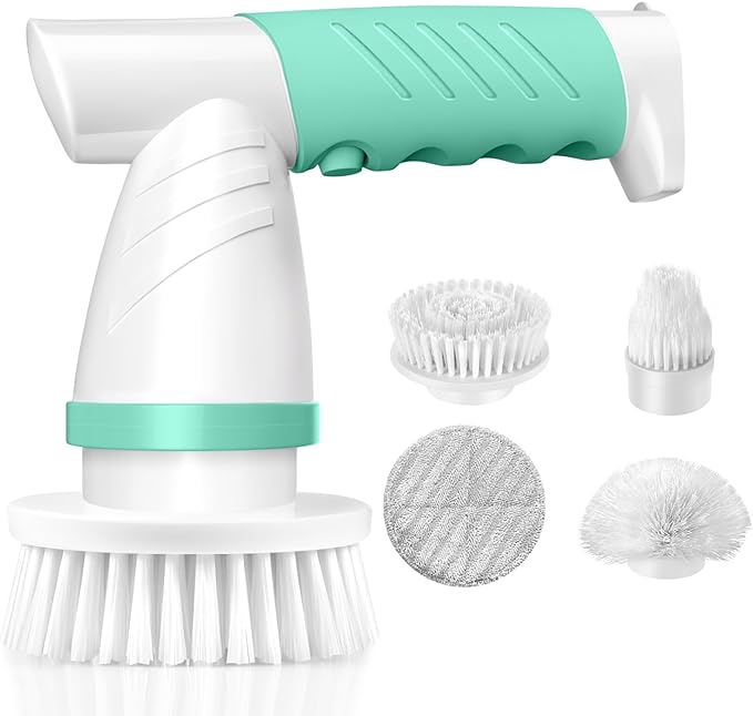 iezfix Portable Electric Spin Scrubber X01 ST Cleaning Brush Attachments, Multi-Purpose Scrub Brushes Replacement Kit (3 Brush Heads +1 Large Cloth Pad)