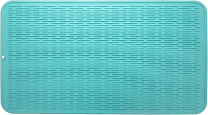 MicoYang Silicone Dish Drying Mat for Multiple Usage,Easy clean,Eco-friendly,Heat-resistant Silicone Mat for Kitchen Counter or Sink,Refrigerator or Drawer Liner Mint 4XL 32 inches x 18 inches