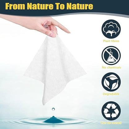 Disposable Face Towels 50 Count Compressed Towel Tablets 12×9 Inch Washcloths for Men Skincare Cleansing Hotel Stay Vacation Daily Use Gym Fitness Travel Essentials Outdoor Sports Cloths (Blue)