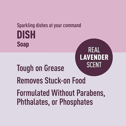 Amazon Brand - Presto! Liquid Dish Soap, Lavender Scent, Cuts Grease & Grime, Concentrated Formula, 30 fl oz, Pack of 2