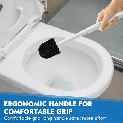 2 Pack Toilet Brush for Bathroom, Toilet Brush and Holder Set, Toilet Bowl Brush with Long Handle for Drip-Proof Deep Cleaning with Hidden Scrubber Brush White