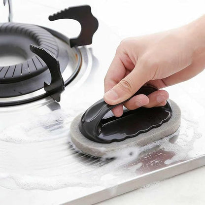 Scrub Sponge with Handle, Scrubbing Pad for Stubborn Stains on Pots Pans & Kitchen Surfaces (2pcs)