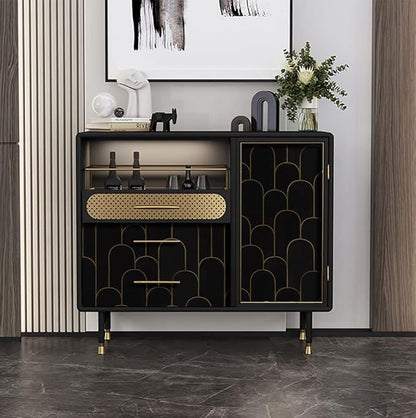 Yasinet Black and Gold Wallpaper Black Geometric Contact Paper Modern Stripe Removable Self Adhesive Wall Paper Decorative for Wall Bedroom Vinyl Film 17.3”x197”