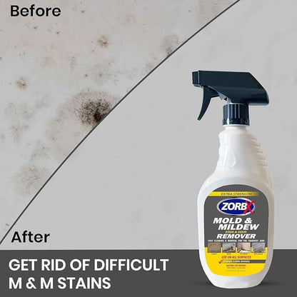 ZORBX Extra Strength Remover & Cleaner Spray 24 FL Oz – Scrub Free Formula - Bleach Free Stain & Smell Eliminator for Shower, Bathroom, Ceiling, Carpet, Cars, Walls & Wood