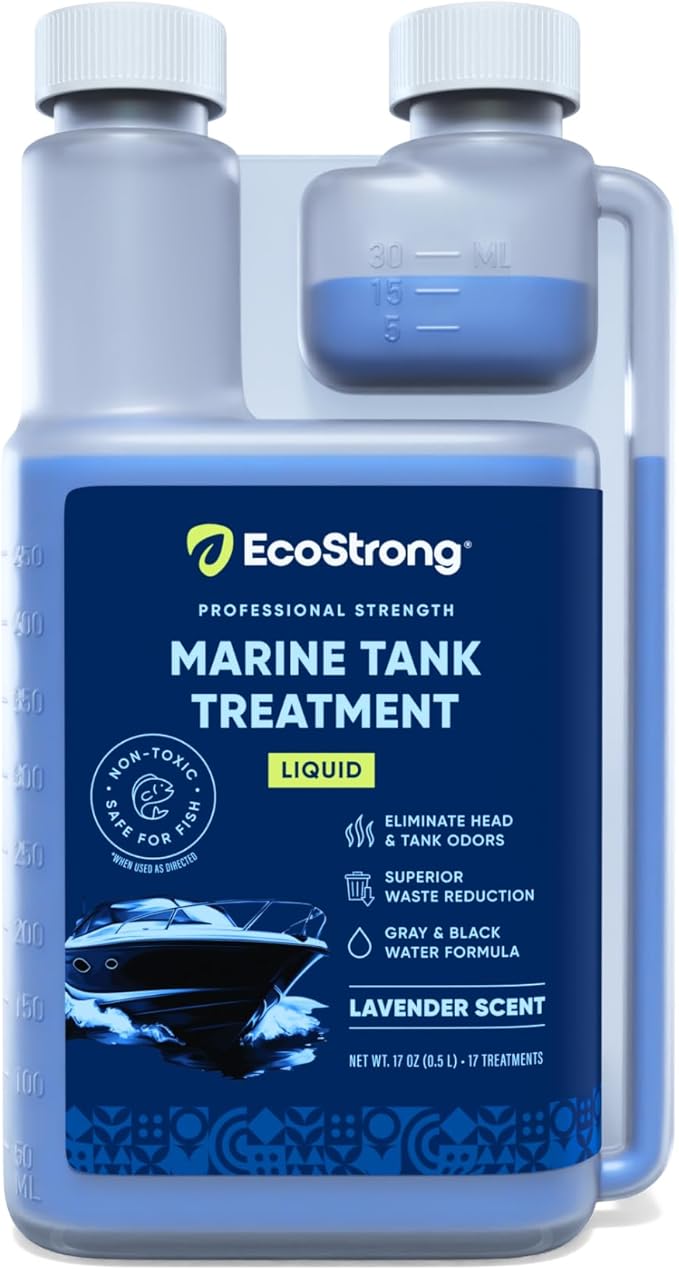 Eco Strong Marine Holding Tank Treatment | Powerful Enzymatic Black Water Digesting Liquid - Eliminates Tank Odor and Breaks Down Waste (17 OZ)