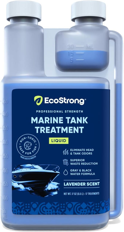 Eco Strong Marine Holding Tank Treatment | Powerful Enzymatic Black Water Digesting Liquid - Eliminates Tank Odor and Breaks Down Waste (17 OZ)