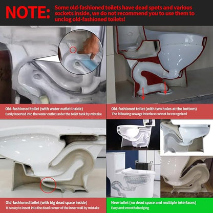 50 Inch Toilet Snake Drain Auger Cleaner Tool, Upgraded Grabber Unclogger Tool, Toilet Auger Clog Remover Tool, Stainless Steel Telescoping Rod for Pick/Grab Objects Clogged in Toilet Pipes/Drain