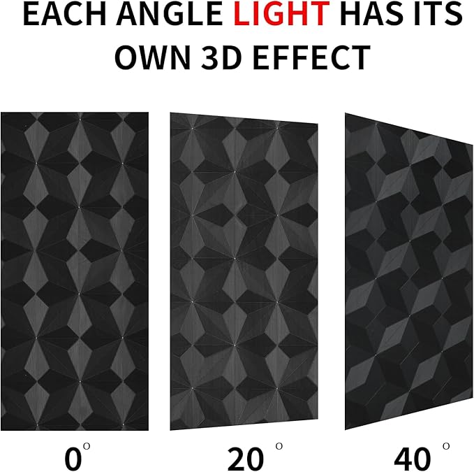 3D Peel and Stick Wallpaper Black Contact Paper 15.7'' X 118'' Wall Paper Renter Friendly Wallpaper SOR Cabinets and Drawers Removable Vinyl Wrap Modern Geometric Wallpaper Self Adhesive
