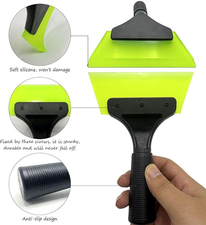 Small Squeegee Car Window Squeegee Silicone Squeegee for Window Door Bathroom Mirror,Car Wrapping Scraper Tool (Green)