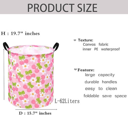 KUNRO Round Laundry Gift Basket Storage Hamper Clothes Storage Basket Organizer Bin with Handles for Nursery Room