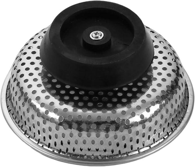 Kitchen Sink Stainless Steel Basket Strainer Replacement with Flat Bottom Rubber Stopper, 3.25 Inch, Indoor and Outdoor Kitchen Sink Strainer