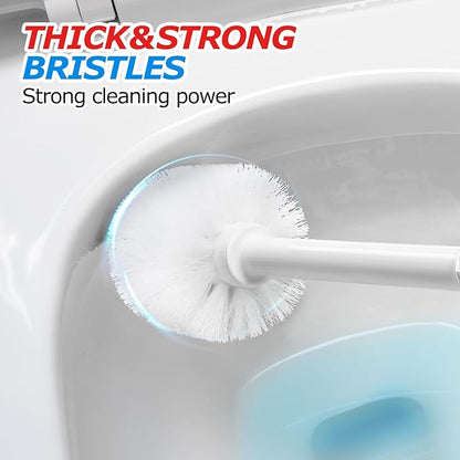 2Pack 2 in 1 Toilet Brush and Plunger Set, Extended Handle Plunger，Toilet Bowl Brush Plunger Set,Bathroom Cleaning Tools ，Toilet Brush Plunger Combo，Cleaning Brush，Cleaning Supplies(White)