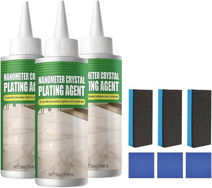 Nano Crystal Coating Agent For Tile & Furniture, 2026 New Granite Countertop Cleaner and Sealer with Protection, Quartz Marble Stone Polish Cleaner for Permanent Hold & Shine Effect Fast Drying (3Pcs)