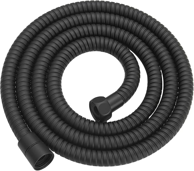 RUMOSE 79 inches Shower Hose Shower Head Extension Hose Extra Long Stainless Steel Shower Tube Attachment Flexible Handheld Shower Sprayer Hose, Matte Black