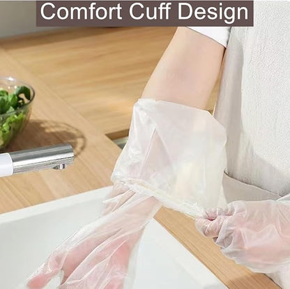 Hipifans Long Sleeve Cleaning Gloves, 10Pcs/Set Reusable & Waterproof Protective Rubber Gloves for Household Duties, Kitchen, Dishwashing, Gardening - 23.6 Inch
