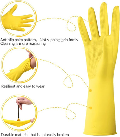 1 pair Reusable Household Gloves, Rubber Dishwashing gloves,Kitchen Cleaning, Working, Painting, Gardening, Pet Care