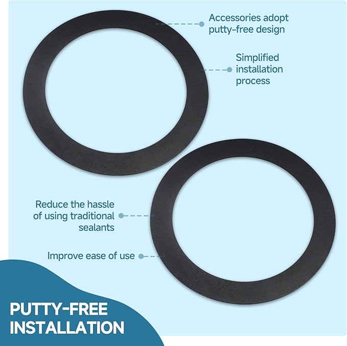 2Pcs FLG-Seal Rubber Drain Insert Gasket, Putty-Free Sink Flange Gasket for Kitchen Sink Garbage Disposal Gasket, Compatible with InSinkErator