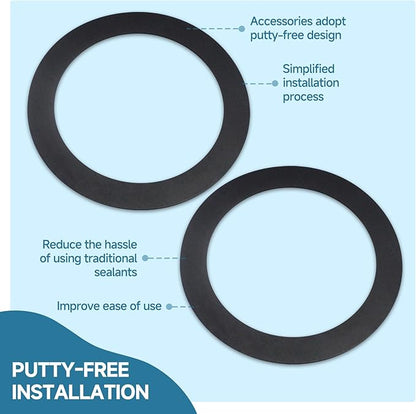 2Pcs FLG-Seal Rubber Drain Insert Gasket, Putty-Free Sink Flange Gasket for Kitchen Sink Garbage Disposal Gasket, Compatible with InSinkErator