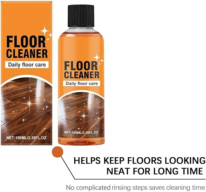 5 in 1 Floor Cleaner Polish - Hardwood Floor Cleaner for Mopping, Stain & Odor Remover, Natural Shine Restorer for Tile, Laminate, Kitchen, Bathroom Floors (2Pcs)