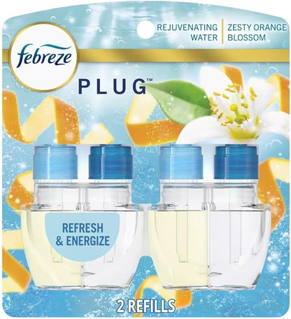 Febreze Plug with Fade Defy Technology Air Freshener - New Limited Edition - (2) of 0.87 fl oz Refills (Refresh & Energize)