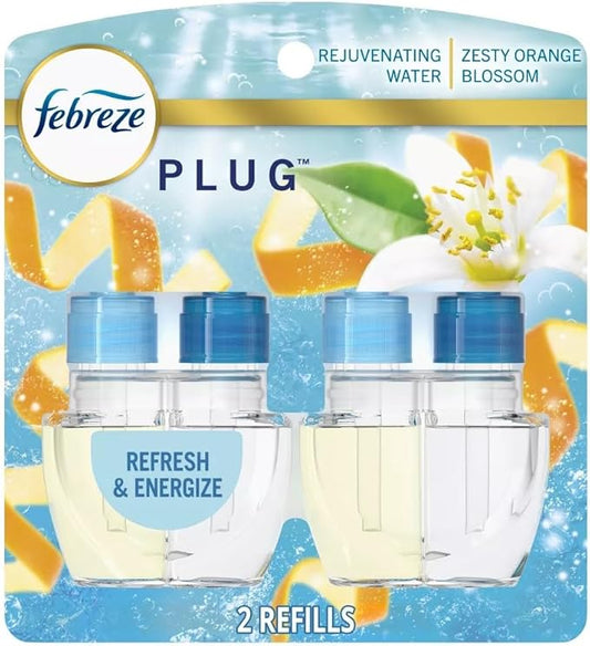 Febreze Plug with Fade Defy Technology Air Freshener - New Limited Edition - (2) of 0.87 fl oz Refills (Refresh & Energize)