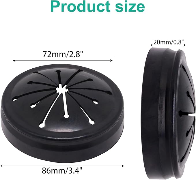 3PCS 3-3/8" Garbage Disposal Splash Guard, Quiet Garbage Guard Disposal Drain Cover Garbage Disposals Rubber Drain Plugs Sink Splash Guard Replacement (Style B)