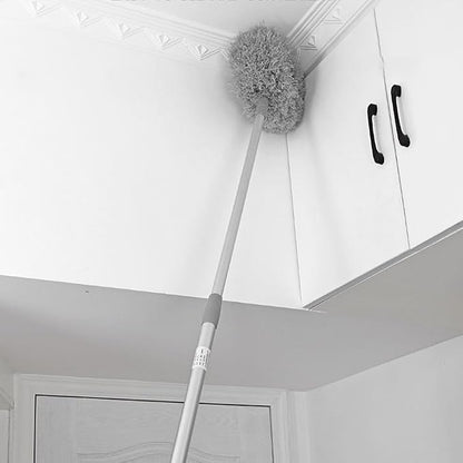 Extendable Long Handle, Ceiling Fan Blade Cleaning Tool Reusable Washable Microfiber Mop Microfibre Duster for high Ceilings, Cobweb Telescopic Extension Pole kit, Duster