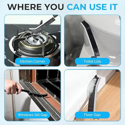 6 Pcs Hard Bristle Crevice Cleaning Brush - Grout & Gap Crevice Brush for Bathroom Gap, Corners, Window Tracks, Kitchen Sink, Tight Spaces and More Multifunctional Gap Brush