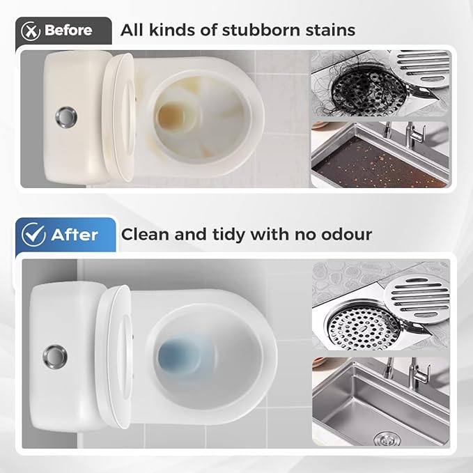 Powerful Pipe Dredging Agent, 2026 New Drain Clog Remover Pipeline Dredging Agent Toilet Unclogger Heavy Duty, Sink Drain Cleaner for Kitchen Bathroom Shower Pipes and Drains (2PCS)