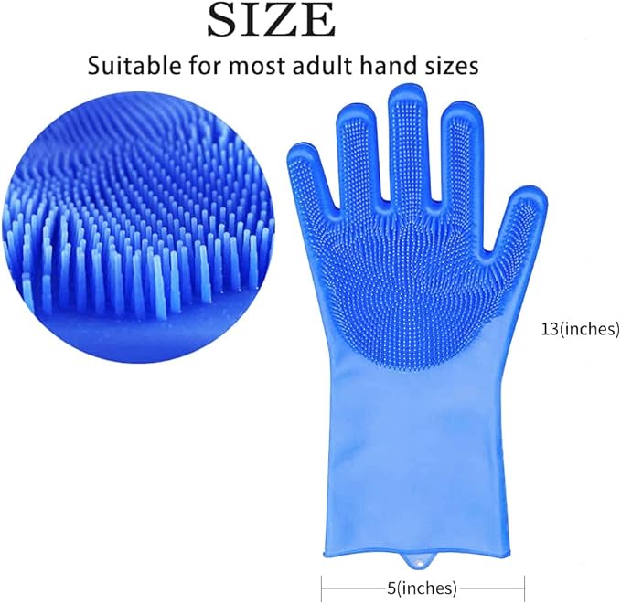 Louis Donné Reusable Silicone Dishwashing Glove, Heat Resistant Kitchen Glove, Silicone Massaging Dishwashing Gloves for Dogs and Cats Care and Pet Grooming Household Kitchen Gloves