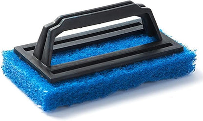 Scrub Sponge Brush with Handle for Bathroom, Bathtubs, Tiles, Glass, Wall, Ceiling and Floors - Ergonomic Handle, Versatile - 1 Count