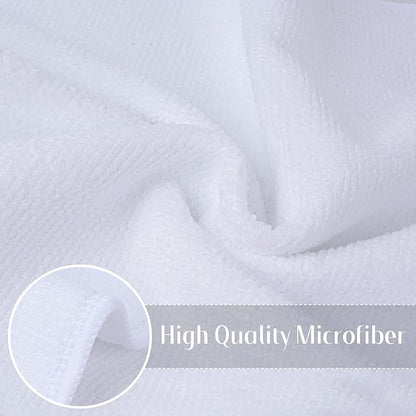 SINLAND Microfiber Cleaning Cloth Dish Cloth Kitchen No Streak Absorbent Dish Rags Lens Cloths 12Inchx12Inch 12 Pack White