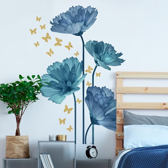 3D Wall Stickers DIY Flower Wall Decal Removable Waterproof Wall Art Decor for Bedroom Living Room Offices Home Decoration