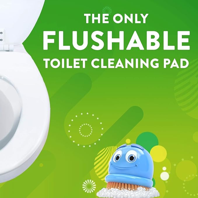 Scrubbing Bubbles Flushable Toilet Wand Refills, Fresh Brush Heavy Duty Toilet Cleaner Refill Pads, Cleans Limescale & Fights Odors, Citrus Scent, 8 Count, Pack of 2