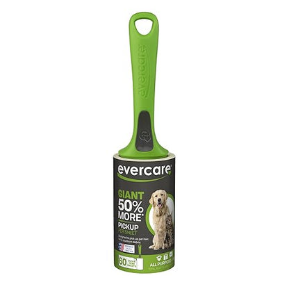 Evercare Lint Roller Pet Hair Remover Giant 60 Layers Per Roll, Green