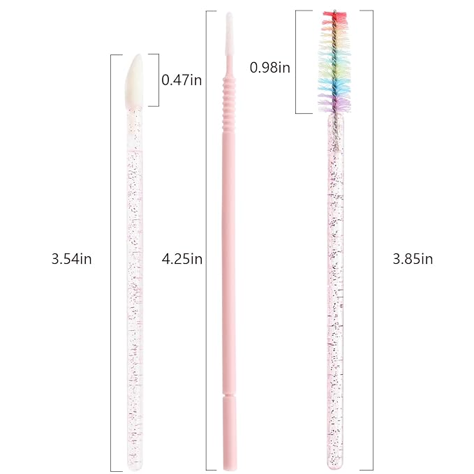 300 PCS Eyelash Extension Supplies Kit, Disposable Micro Applicator Brush, Eyebrow Spoolie, Lip Brush, Mascara Wand Applicator(Rainbow sets）