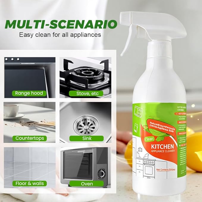 Cleanse Natural Enzyme Formula to Household Appliances, 2026 New Clease Multi-Purpose Cleaner, Kitchen Appliance Cleaner for Hold, Oven, Stove (2 PCS)