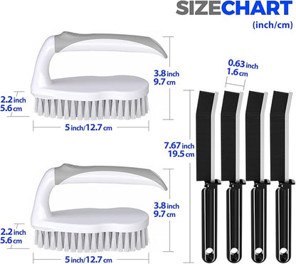 Scrub Brush - 6 Pack, Scrub Brushes for Cleaning, Heavy-Duty Scrub Brush, Stiff Bristles Cleaning Brush, for Kitchen, Bathtub, Floor and Wall Surfaces, Blue