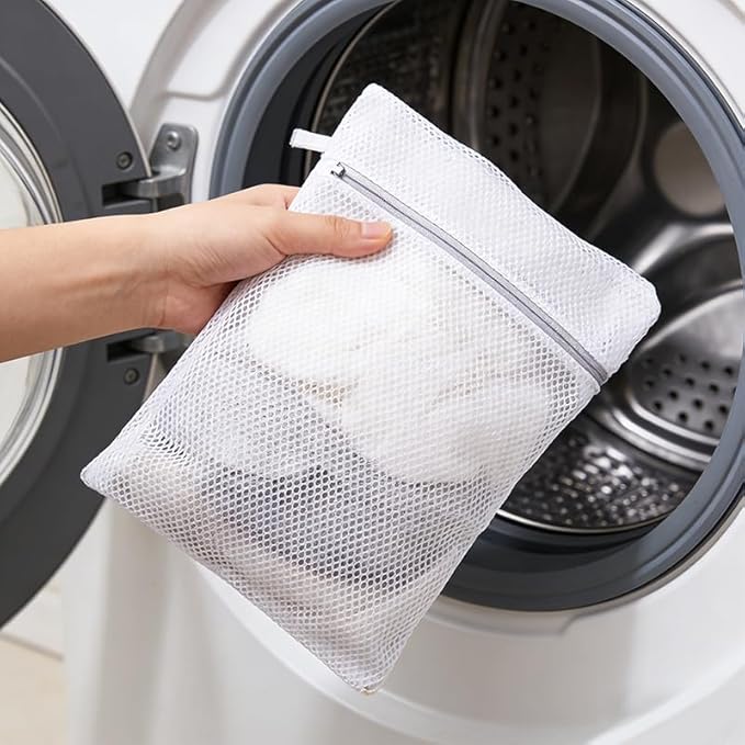 Honeycomb Mesh Laundry Bags for Delicates 3Pcs, Zippered Wash Bag for Waching Machine 12" x 16" Home Dormitory Travel Use
