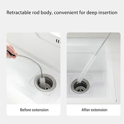 2PCS Multiuse Drain Cleaner for Kitchen Bathroom Sink Drain Unclogging Efficient Removal of Hair Greases Food Debris