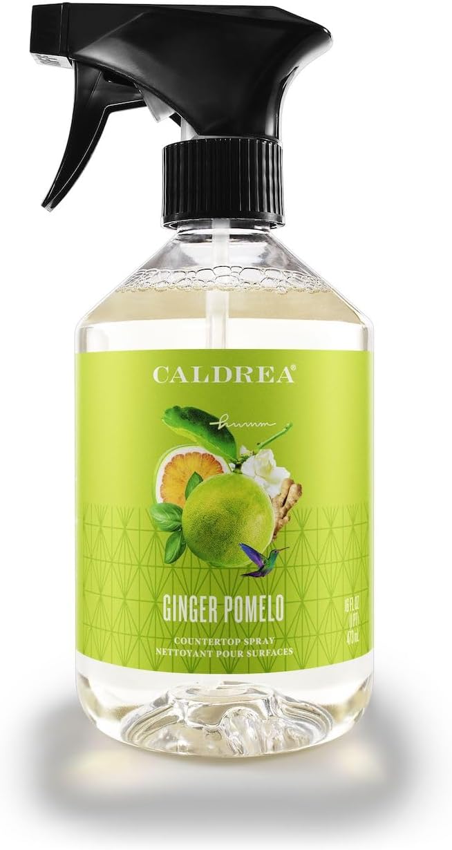 Caldrea Multi-surface Countertop Spray Cleaner, Made with Vegetable Protein Extract, Ginger Pomelo Scent, 16 oz