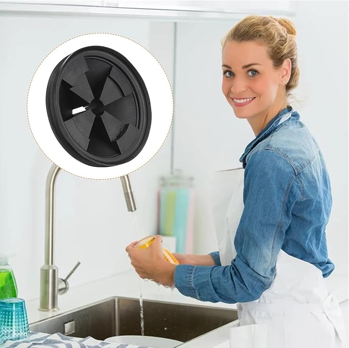Garbage Disposal Splash Guard, 2 Pack Upgraded EPDM Rubber Drain Insert for InSinkErator Evolution Series 3 3/8" QCB-AM Sink Baffle Drain Cover Removable Quiet Collar EPDM Strainer Insert Parts