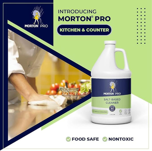 Morton Pro - Kitchen & Countertop HOCl Cleaning Spray, Salt-Based, Certified Non-Toxic & Food Contact Safe Everyday Cleaner (1 Gallon Bottle)