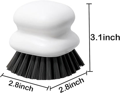 Dish Brush with Handle, Kitchen Scrub Brushes for Cleaning, Dish Scrubber with Nylon bristles for Sink, Pots, Pans (1Pack White Nylon bristles)